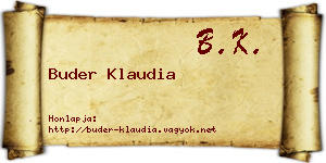 Buder Klaudia névjegykártya